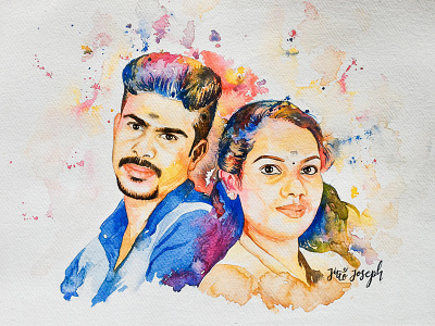 WATER COLOUR PORTRAIT watercolour painting weddingportrait watercolour