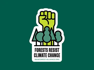 Forests Resist Climate Change climate change fist forest illustration sticker typography