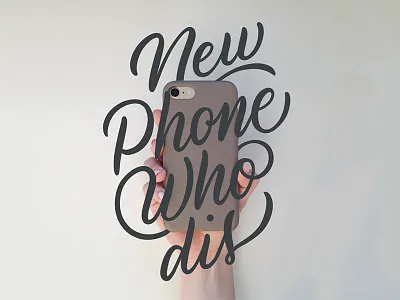 New Phone Who Dis apple pencil iphone lettering phone procreate type typography