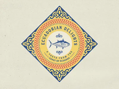 Ecuadorian delights badge borydesign ecuador retro seafood vintage