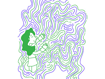 Voodoo Child abstract drawing green illustration magic purple voodoo woman