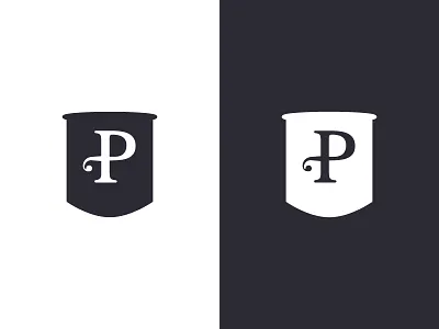 Sigil ancient badge branding icon logo monogram p shield