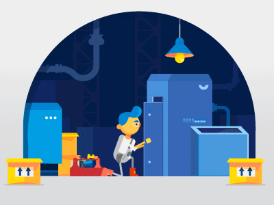 Pipe burst 2d ae animation character gif woker