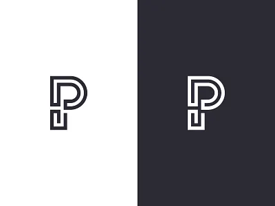 Maze badge branding future icon logo monogram p