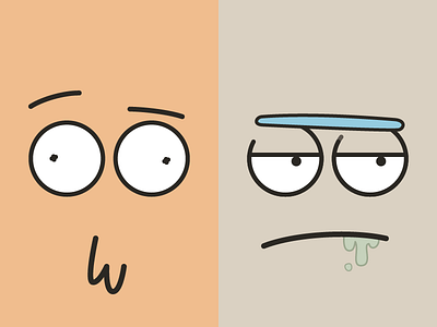 Rick and Morty face flat illustration minimalistic morty rick rick and morty simple