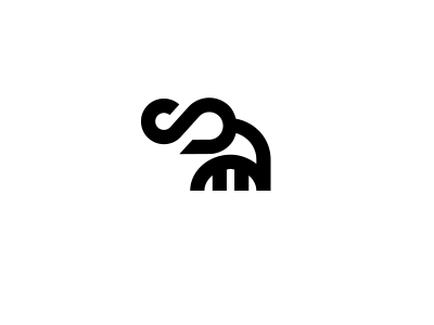 Elephant elephant logo minimal