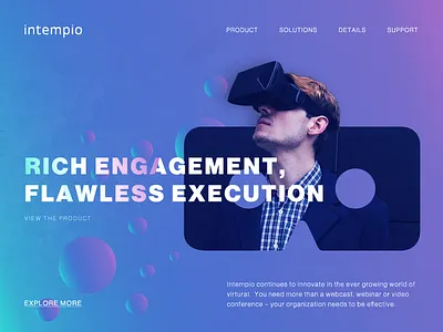 VR Landing Page concept gradient landing material ui ux virtual vr web