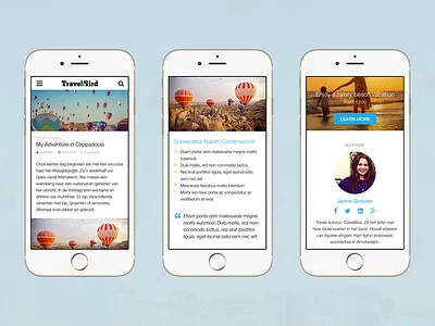 TravelBird Blog — Mobile Web blog clean interface ios mobile mobile web responsive travel travelbird ui user experience ux