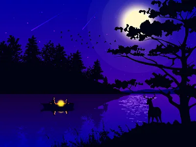 Beauty Of The World background beautiful creative dribbble graphic illustrator landscape night photoshop