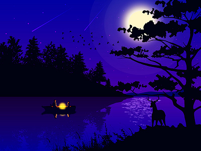 Beauty Of The World background beautiful creative dribbble graphic illustrator landscape night photoshop