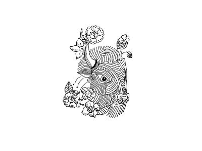 Flower Buffalo buffalo flowers hand drawn line art pen and ink roses sketch tattoo