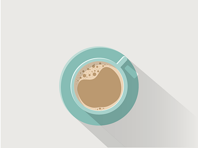 Latte time coffee flat icon illustration illustrator latte long shadow