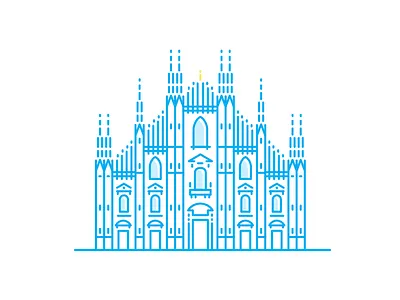Duomo architecture building cathedral cityscape duomo icon landmark milan minimal monoline