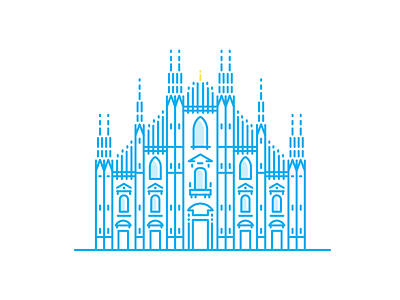 Duomo architecture building cathedral cityscape duomo icon landmark milan minimal monoline