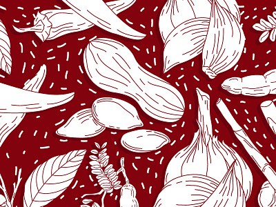 illustration for "Sambal Kacang Tradisional" graphic design illustration indonesian food packaging studio pinus