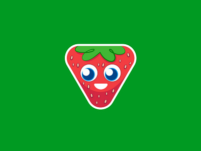 Strawberry cute flat fruit illustration strawberry vector