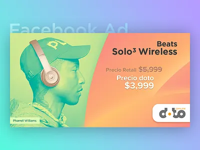 Facebook Ad - Beats Solo 3 Wireless ad beats facebook fb gradient headphones instagram instagram ad instagram post pharell williams post solo spotify wireless ysbdesign