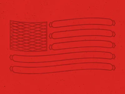 I Pledge Allegiance to BBQ america bbq dogs flag grill icon logo sausage texture