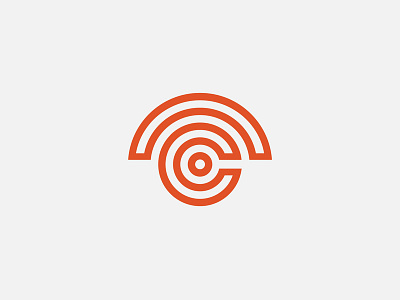 P1on1 Mark c circle design eye geometry logo point