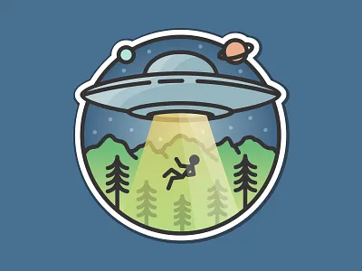 Alien Spaceship alien mountains planets spaceship trees ufo vector