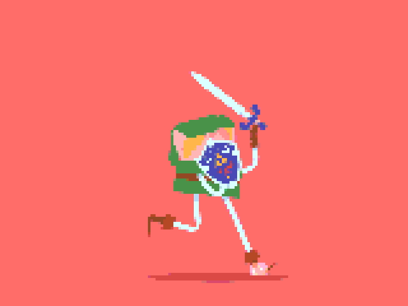 Pixel Link bit character design duik illustration link pixel run sprite videogame