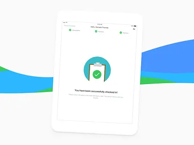 Kiosk self-check in clinic colors health ipad kiosk medical waves white