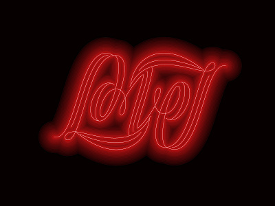 Light the Love ambigram lettering love neon