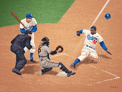 Jackie Robinson 8 bit 8 bit art baseball illustration photoshop pixel pixel art pixels sports