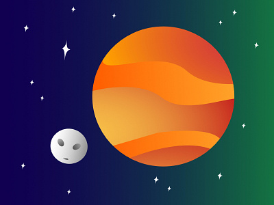 Martian Rover Attack alien blue gradient green mars moon orange planet space stars