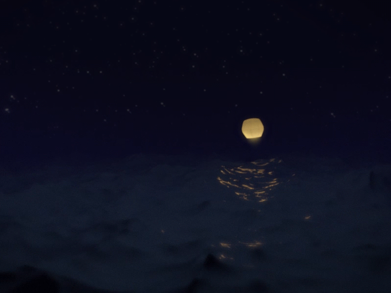 Lantern 02 c4d daily render lantern lighting modeling ocean procedural water weekly animation