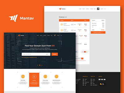 Mantav Hosting and Domain best business domain hosting orange premium pro sell server uiux unique website