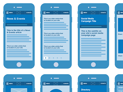 Wireframes blue ui ux wireframes