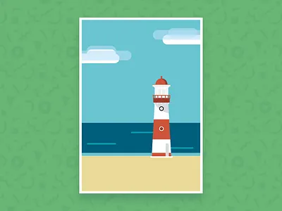 Light House green hypebang illustration italy lighthouse sea sicily sketch trapani