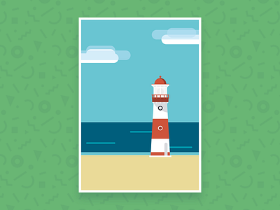 Light House green hypebang illustration italy lighthouse sea sicily sketch trapani