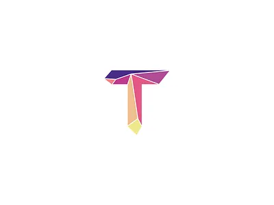 Letter T color colour letter letter t lettering low polygon polygonal t triangle