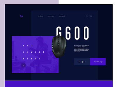 Product page — Header variation for Logitech website clean design ecommerce header layout minimal modern moodboard product slider typography web