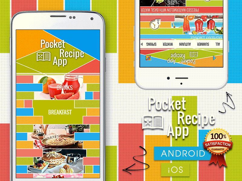 📱 Pocket Recipe Mobile App With Metro Animated UI android app animated dessert dinner drinks food gif health invites ios app mobile app recipe