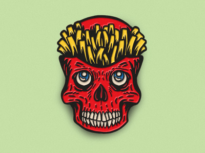 Pins chips cute drawing fries illustration pin pins skull