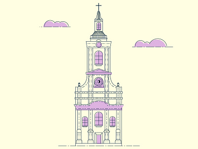 Biserica Cu Luna biserica cu luna church illustration landmark oradea romania vector
