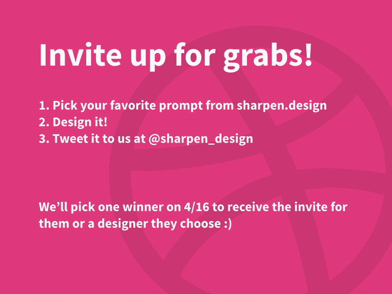 Dribbble Giveaway challenge design interview prompt typography ui