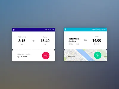 Travel Card app cards flat interface ios maps simplicity travel ui