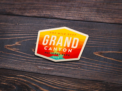 Grand Canyon NP Sticker (concept) arizona badge canyon gradient grand canyon national park nature nps park typography vintage