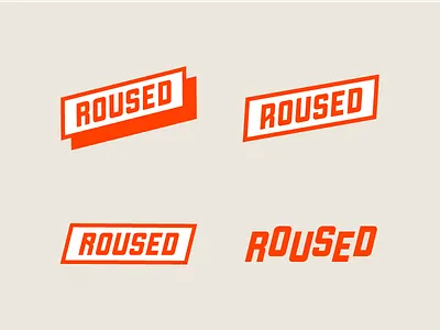 Roused Logo aggressive badass branding disrupt identity logo mark roused symbol typography women word mark