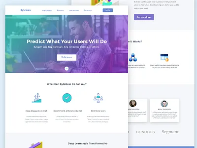 Technology Landing Page ai data hero landing prediction startup tech users