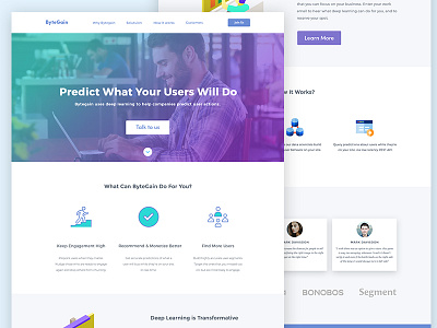 Technology Landing Page ai data hero landing prediction startup tech users