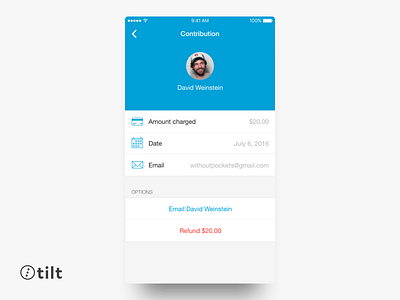 Tilt: Contribution | iOS blue design flat ios iphone mobile san francisco ui