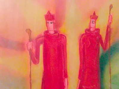 Prophets Of Equality Illustration chalk equality gender pastels prophets red symbolism