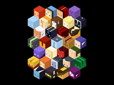 Dota 2 - Cube Heroes block cube dota hero isometric merch tee tshirt