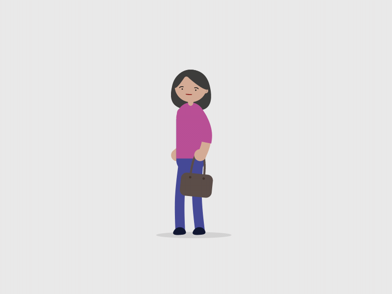 She is in a hurry animation campaign design flat illustration office simple vector woman