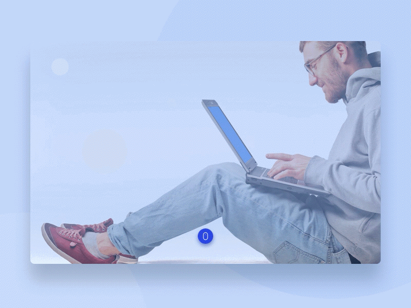 Landing page interaction animation blue case study clean design gif landing page ui